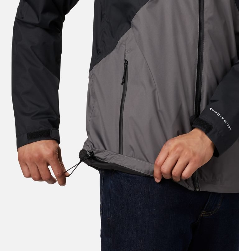 Men's Columbia Scape Rain Jackets Black / Grey | CA-N43L6