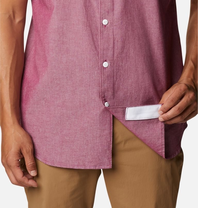 Men's Columbia Scenic Ridge Woven Short Sleeve Shirts Fuchsia | CA-X564A