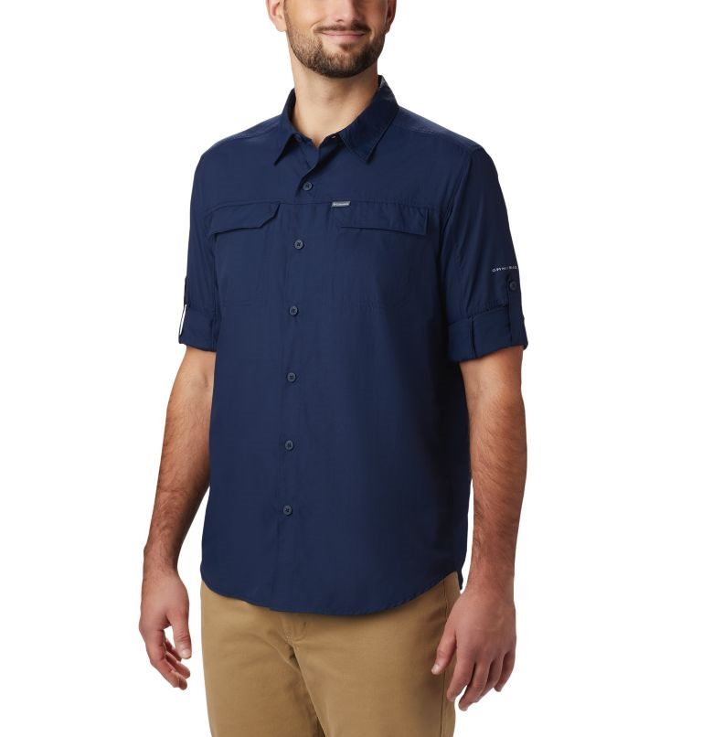 Men's Columbia Silver Ridge 2.0 Long Sleeve Shirts Navy | CA-F3A5L