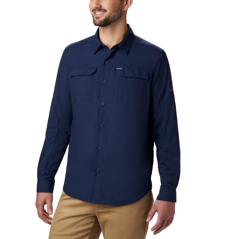 Men\'s Columbia Silver Ridge 2.0 Long Sleeve Shirts Navy | CA-F3A5L