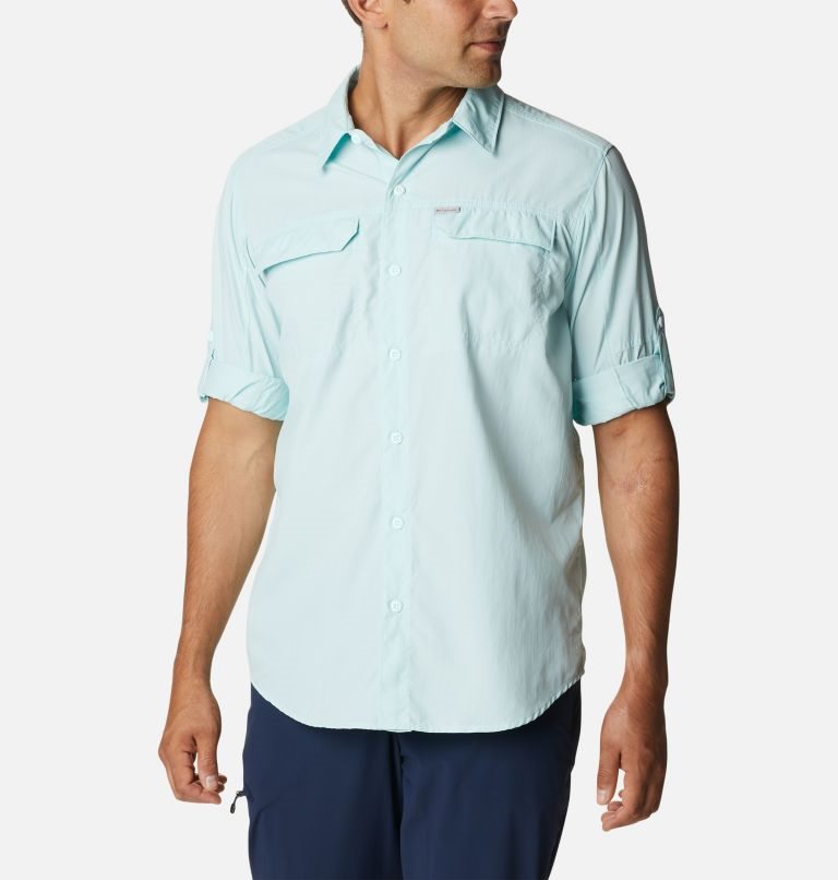 Men's Columbia Silver Ridge 2.0 Long Sleeve Shirts Turquoise | CA-G54A8