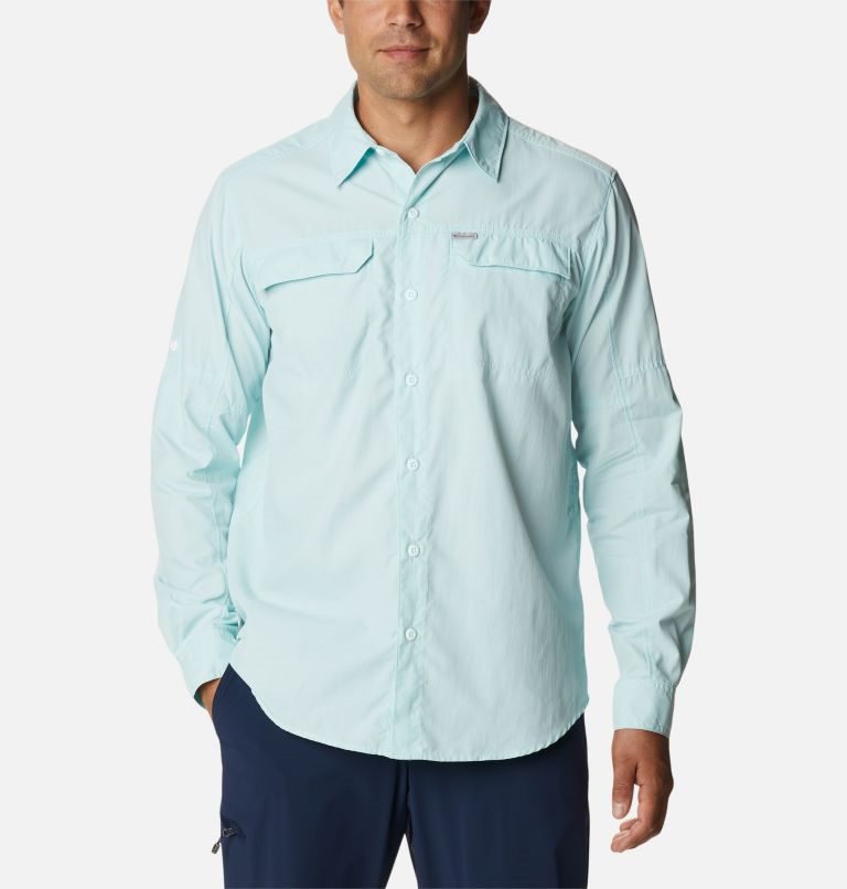 Men\'s Columbia Silver Ridge 2.0 Long Sleeve Shirts Turquoise | CA-G54A8