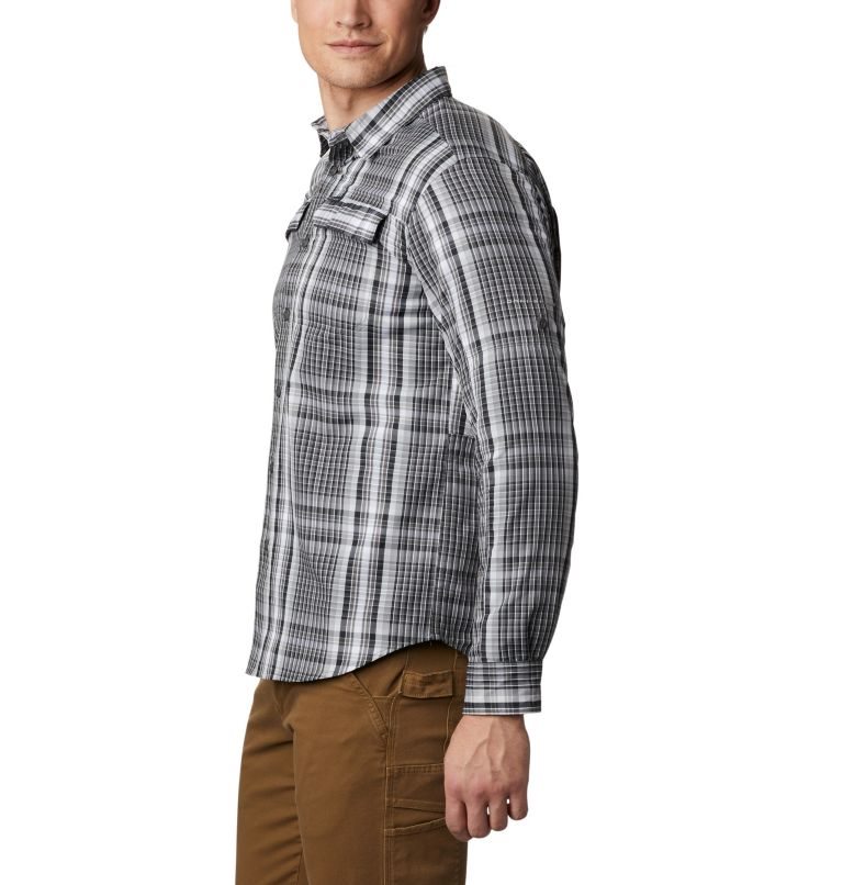 Men's Columbia Silver Ridge 2.0 Plaid Long Sleeve Shirts Grey | CA-B35C0