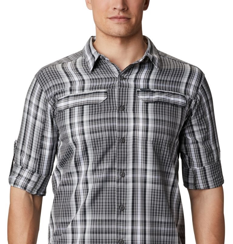 Men's Columbia Silver Ridge 2.0 Plaid Long Sleeve Shirts Grey | CA-B35C0