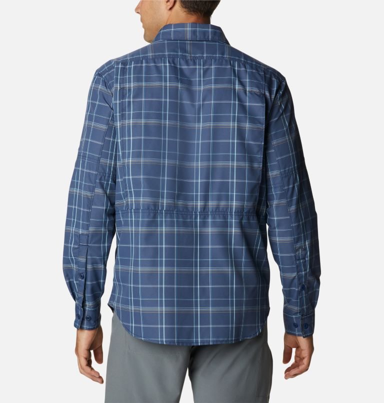 Men's Columbia Silver Ridge 2.0 Plaid Long Sleeve Shirts Navy | CA-IC856