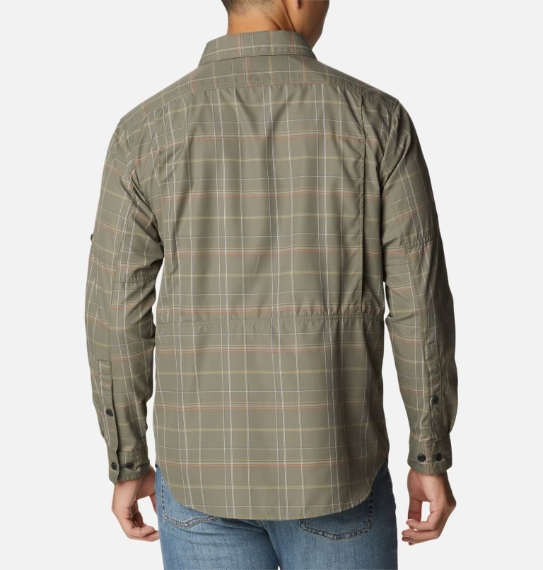 Men's Columbia Silver Ridge 2.0 Plaid Long Sleeve Shirts Olive | CA-Z6L3C