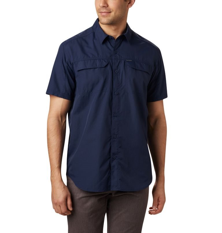 Men\'s Columbia Silver Ridge 2.0 Short Sleeve Shirts Navy | CA-X8L15