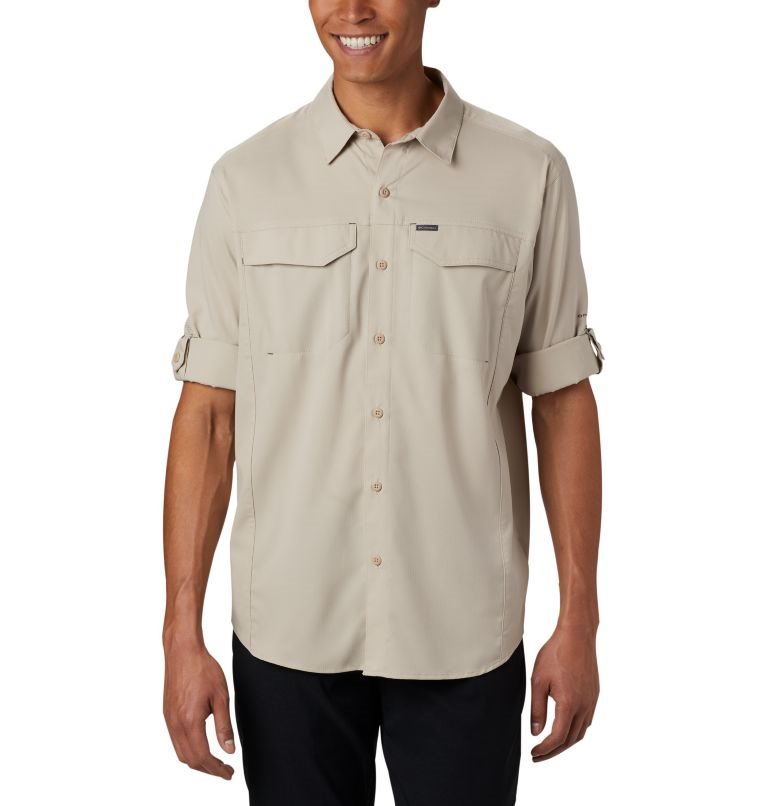 Men's Columbia Silver Ridge Lite Long Sleeve Shirts Khaki | CA-F4L05