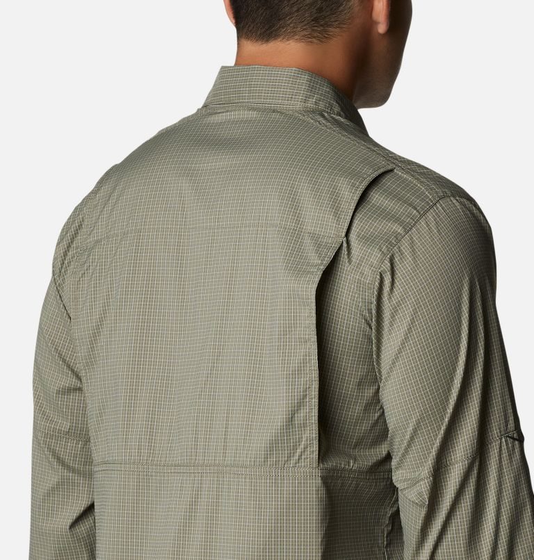 Men's Columbia Silver Ridge Lite Plaid Long Sleeve Shirts Olive | CA-I58CL