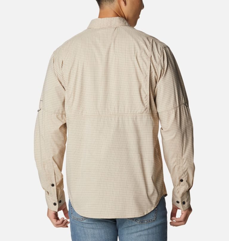 Men's Columbia Silver Ridge Lite Plaid Long Sleeve Shirts Khaki | CA-V04A3