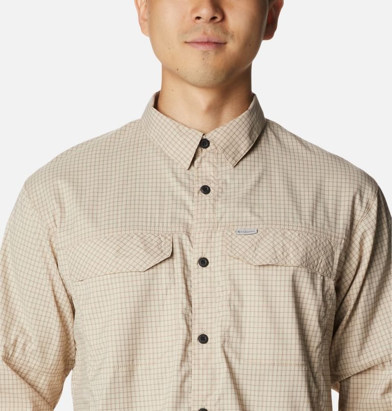 Men's Columbia Silver Ridge Lite Plaid Long Sleeve Shirts Khaki | CA-V04A3