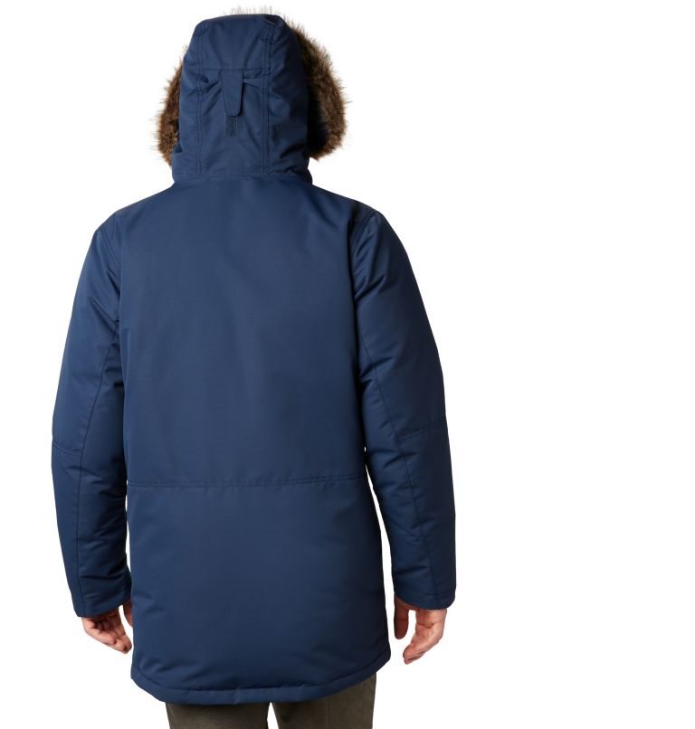 Men's Columbia South Canyon Long Down Jackets Navy | CA-V4AC5