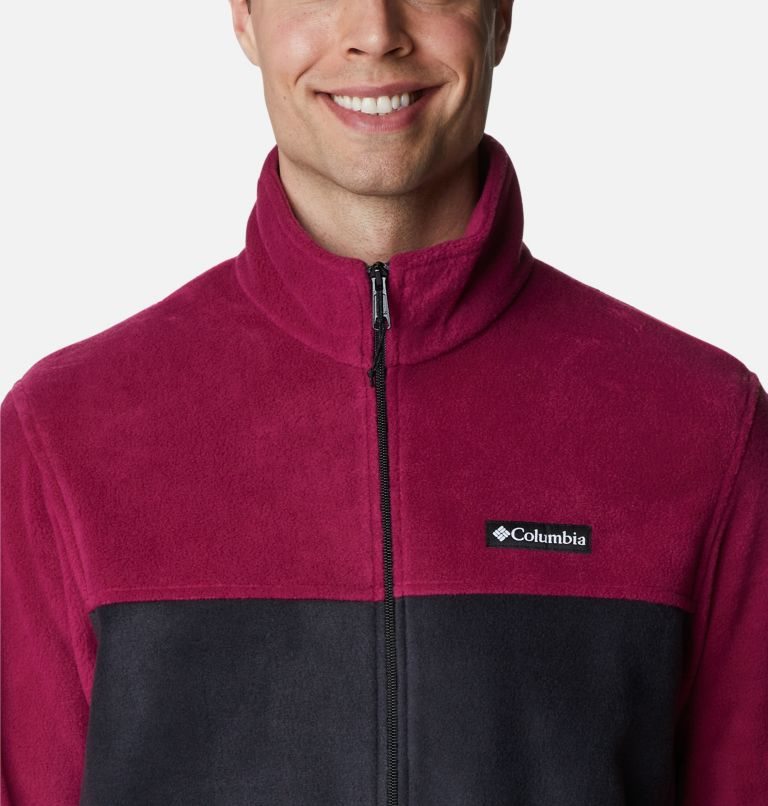 Men's Columbia Steens Mountain 2.0 Full Zip Fleece Jackets Red / Black | CA-J8031