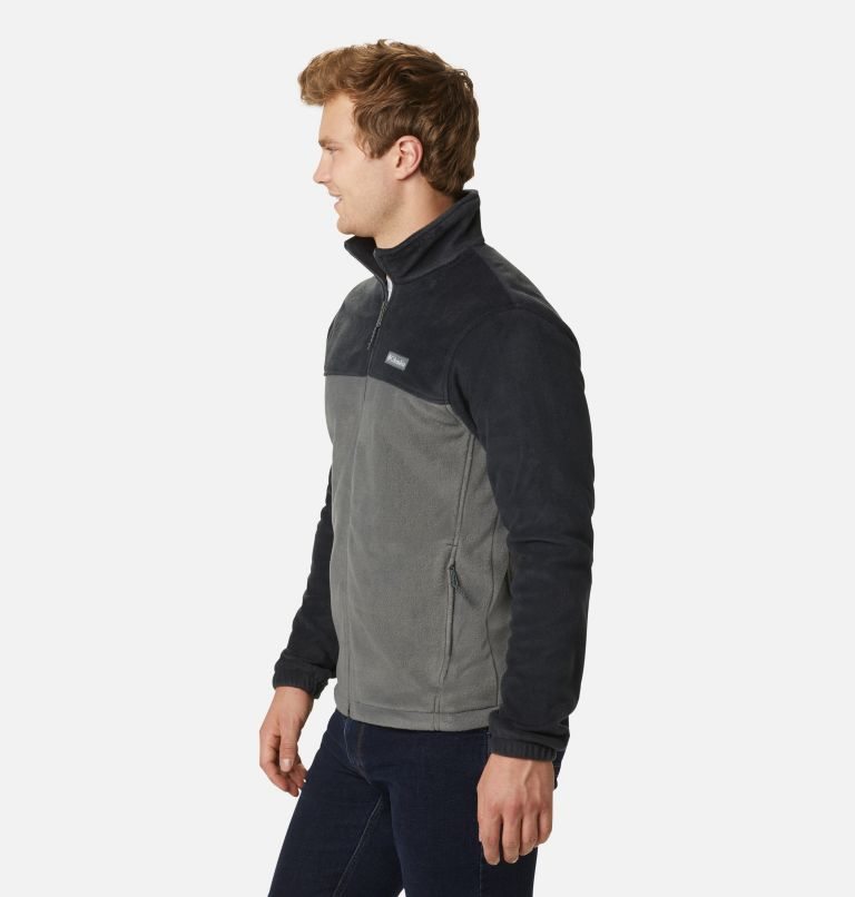 Men's Columbia Steens Mountain 2.0 Full Zip Fleece Jackets Black / Grey | CA-O53A0