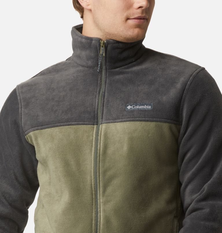 Men's Columbia Steens Mountain 2.0 Full Zip Fleece Jackets Black / Olive | CA-UL50C