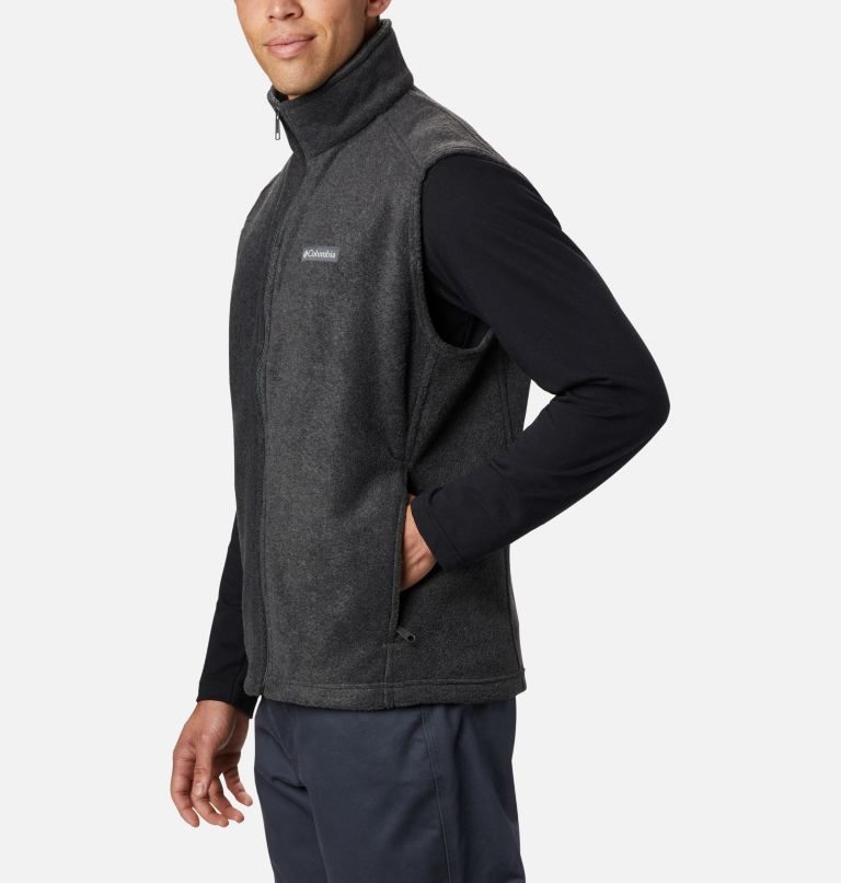 Men's Columbia Steens Mountain Fleece Vest Black | CA-XLC54