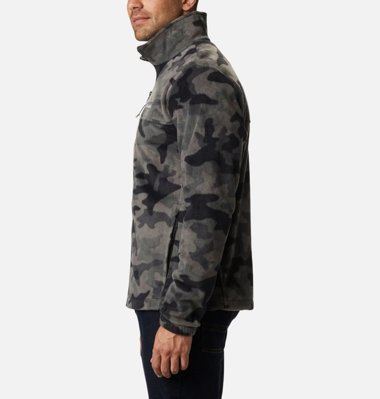 Men's Columbia Steens Mountain Printed Fleece Jackets Camo | CA-R3405