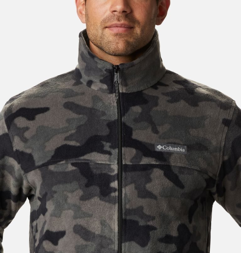 Men's Columbia Steens Mountain Printed Fleece Jackets Camo | CA-R3405