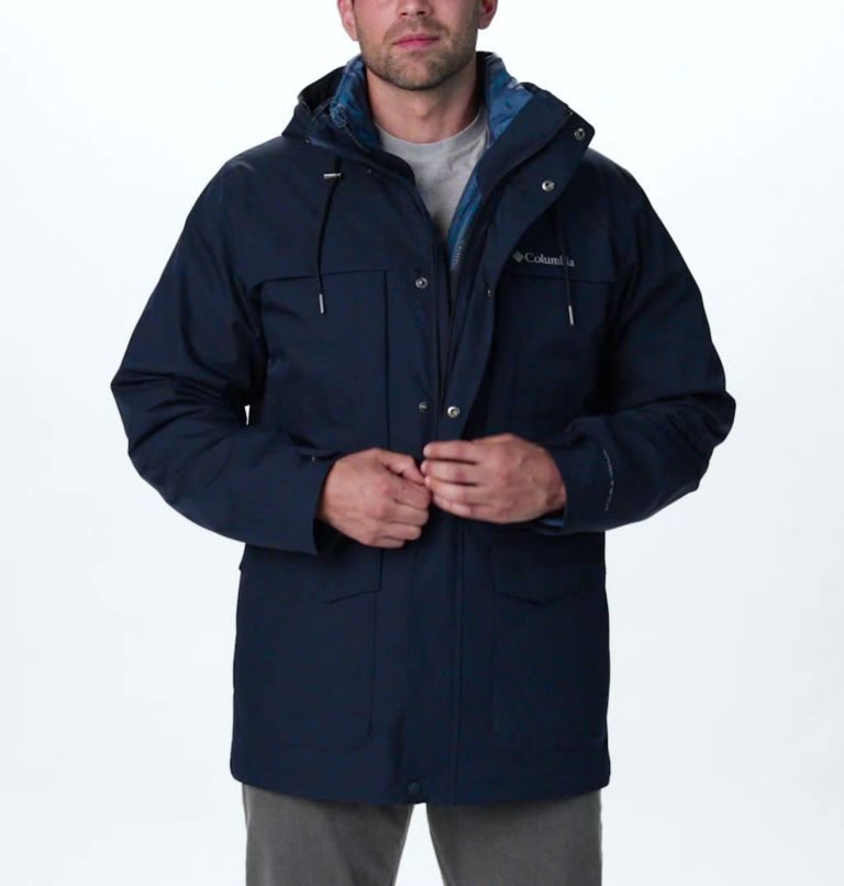 Men's Columbia Stuart Island Omni-Heat Infinity Interchange Jackets Navy | CA-FL5A6