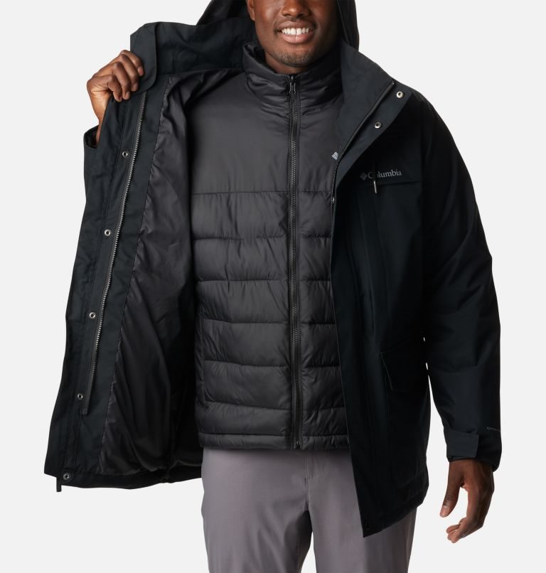 Men's Columbia Stuart Island Omni-Heat Infinity Interchange Jackets Black | CA-R3546