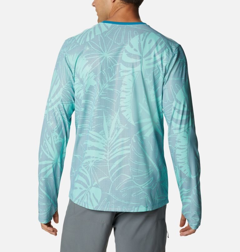 Men's Columbia Sun Deflector Summerdry Long Sleeve Sweatshirts Turquoise | CA-A4531