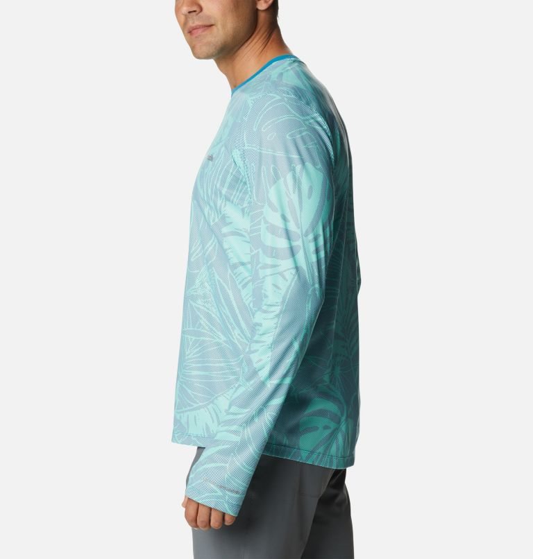 Men's Columbia Sun Deflector Summerdry Long Sleeve Sweatshirts Turquoise | CA-A4531