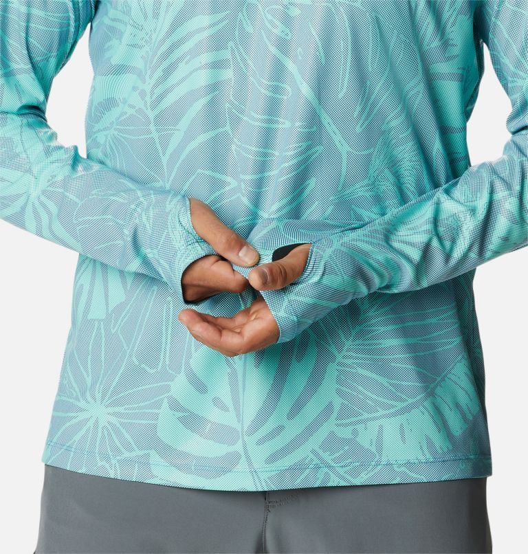 Men's Columbia Sun Deflector Summerdry Long Sleeve Sweatshirts Turquoise | CA-A4531