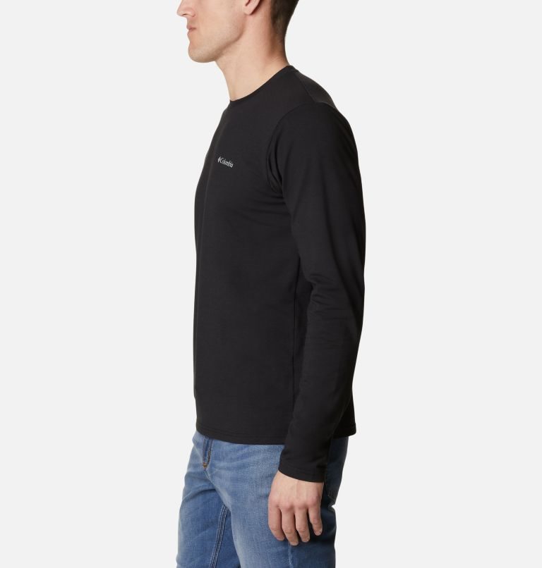 Men's Columbia Sun Trek Long Sleeve Sweatshirts Black | CA-Q8340