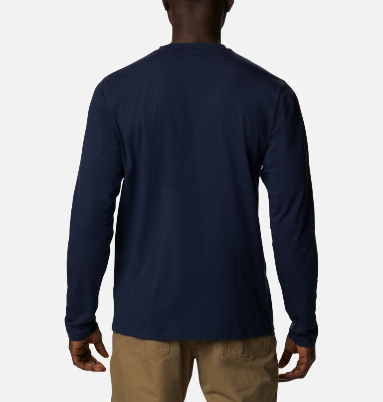 Men's Columbia Sun Trek Long Sleeve Sweatshirts Navy | CA-U4L18