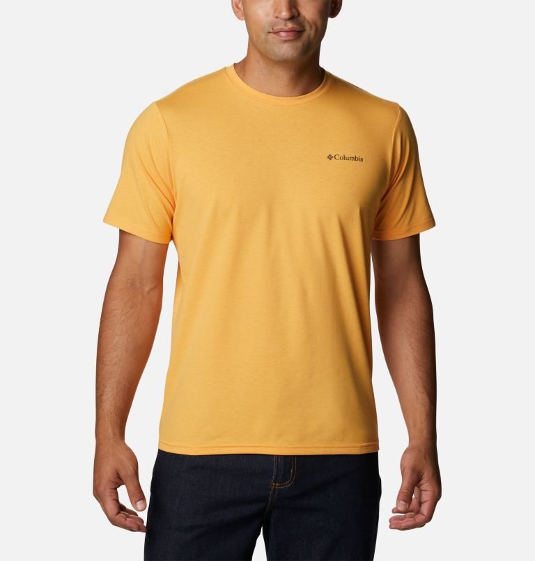 Men\'s Columbia Sun Trek Short Sleeve T Shirts Mango | CA-I3540