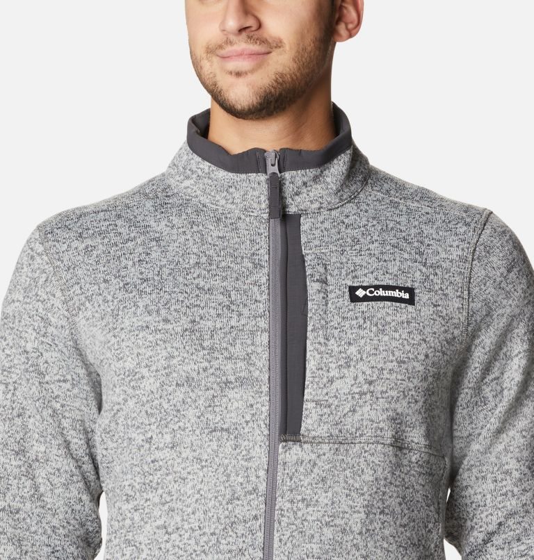 Men's Columbia Sweater Weather Full Zip Fleece Jackets Grey | CA-PC615