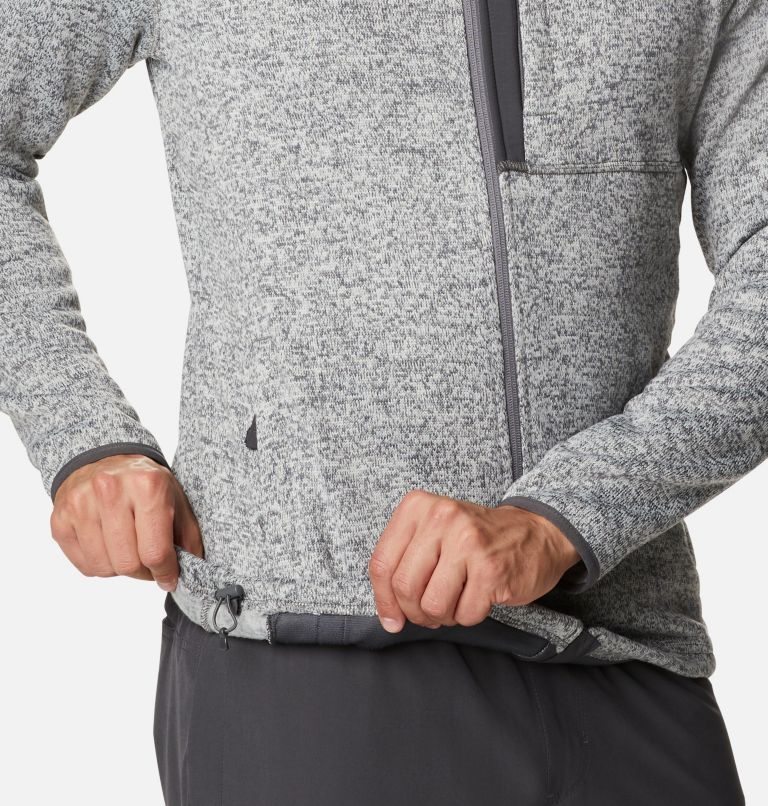 Men's Columbia Sweater Weather Full Zip Fleece Jackets Grey | CA-PC615