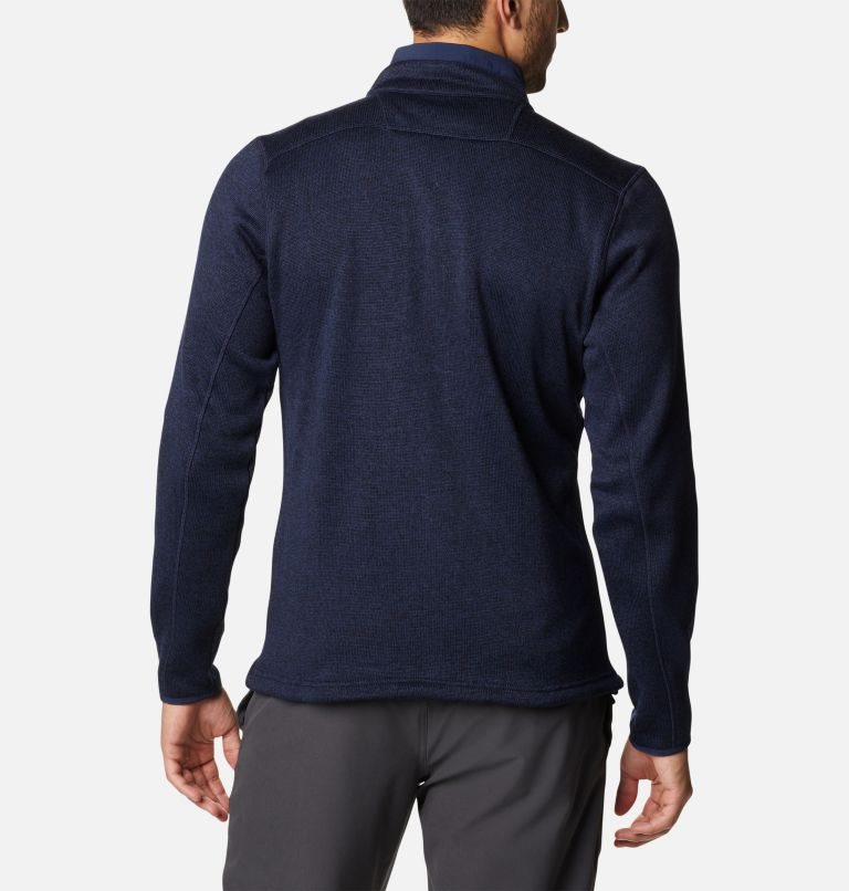 Men's Columbia Sweater Weather Full Zip Fleece Jackets Navy | CA-Y3CA8