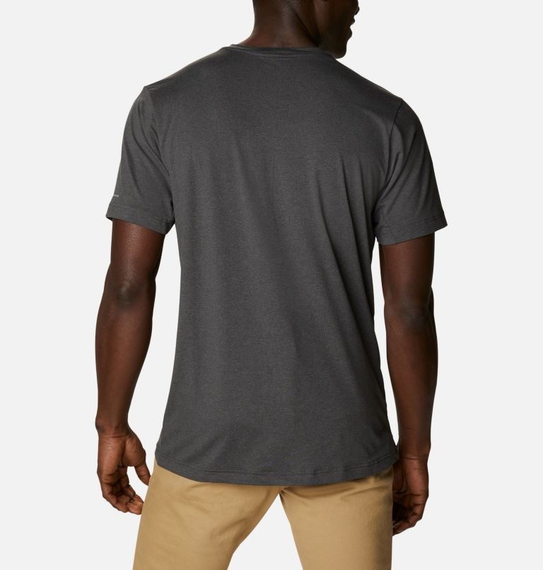 Men's Columbia Tech Trail Crew Neck T Shirts Dark Grey | CA-I560A