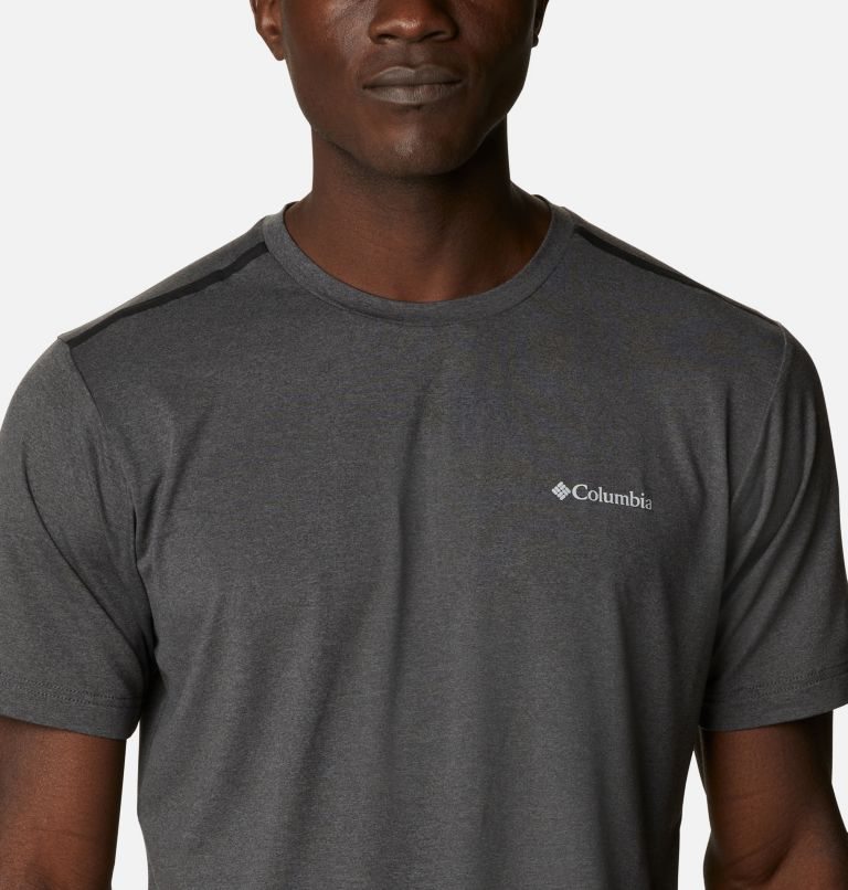 Men's Columbia Tech Trail Crew Neck T Shirts Dark Grey | CA-I560A