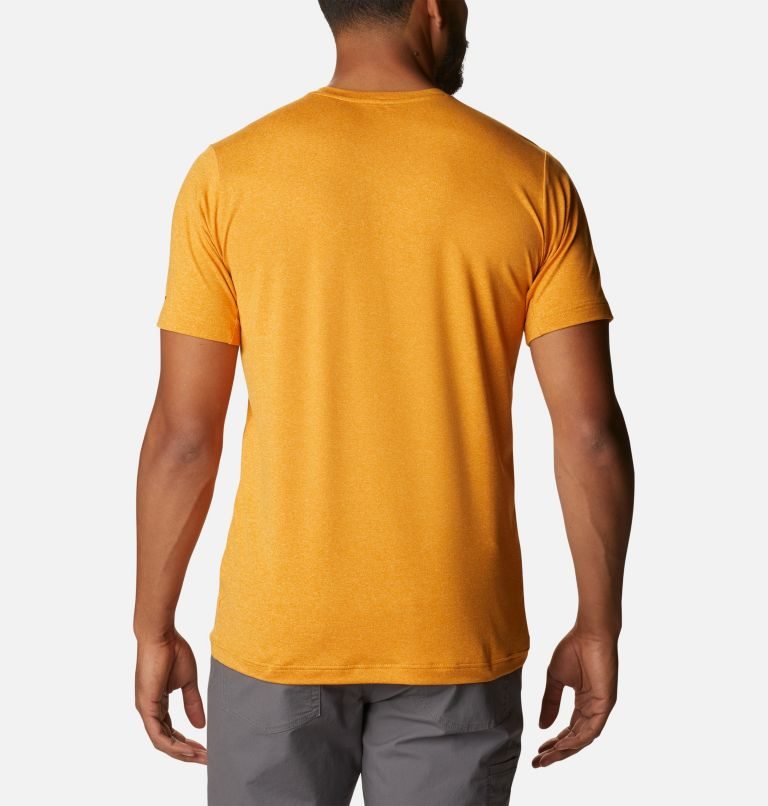 Men's Columbia Tech Trail Crew Neck T Shirts Mango | CA-L3AL4