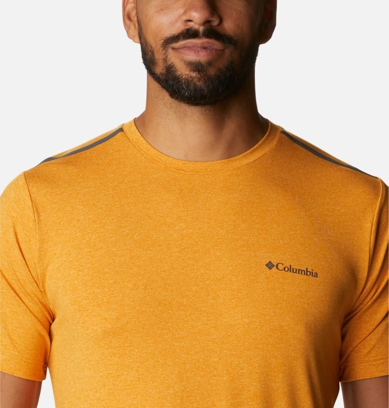 Men's Columbia Tech Trail Crew Neck T Shirts Mango | CA-L3AL4