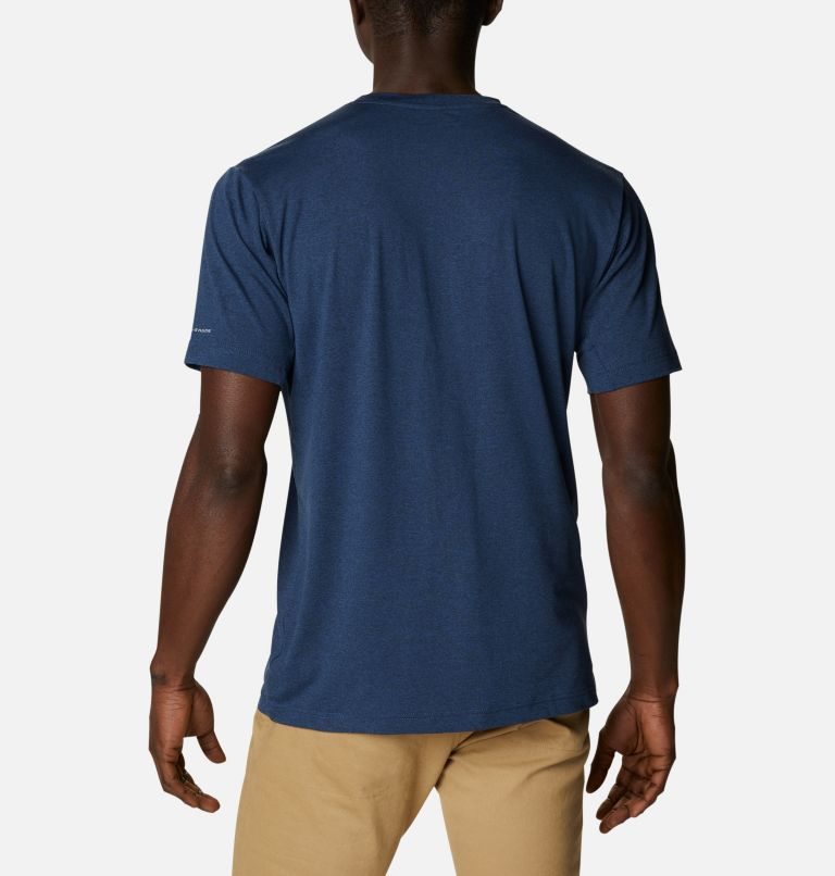 Men's Columbia Tech Trail Crew Neck T Shirts Navy | CA-Y46C1