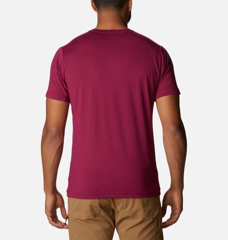 Men's Columbia Tech Trail Crew Neck T Shirts Fuchsia | CA-ZL601