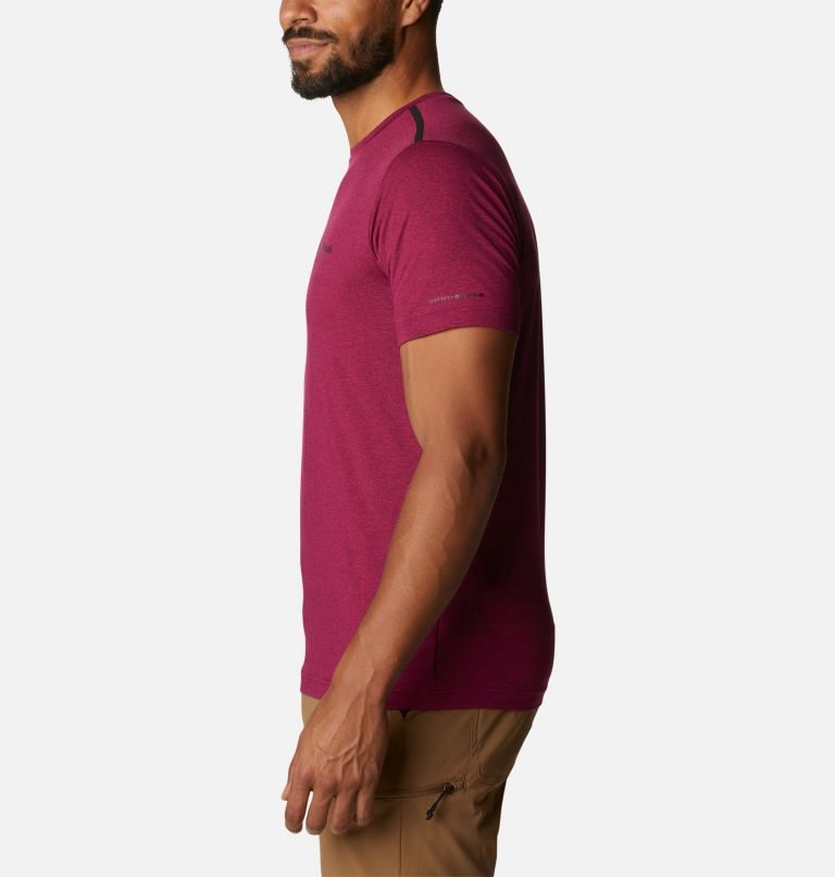 Men's Columbia Tech Trail Crew Neck T Shirts Fuchsia | CA-ZL601