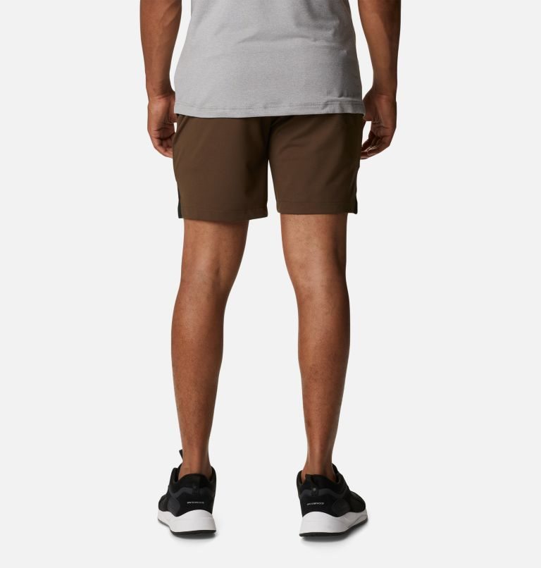 Men's Columbia Tech Trail Knit Shorts Dark Brown | CA-X8A4L