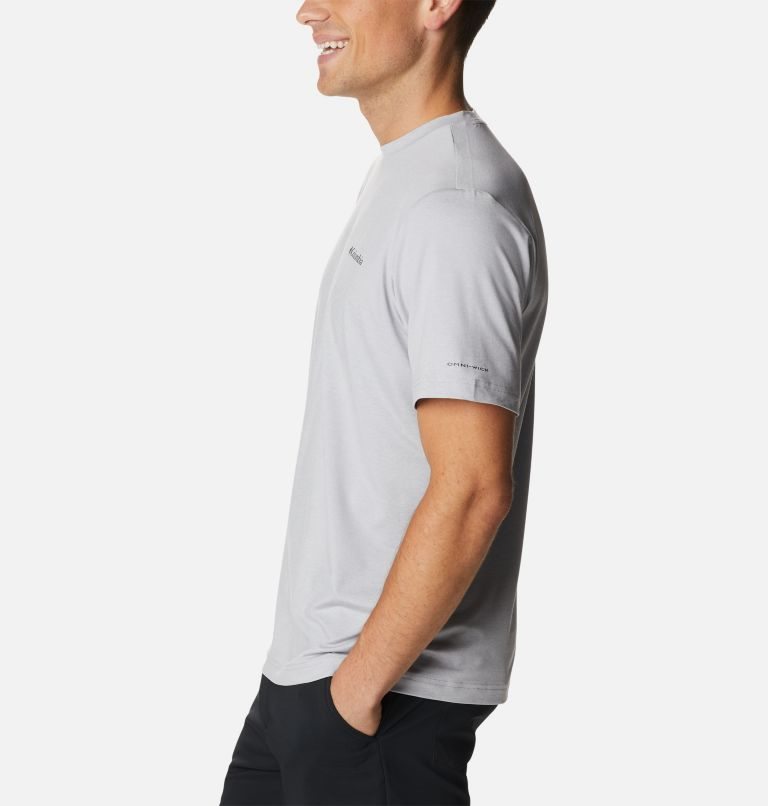 Men's Columbia Tech Trail Novelty Pocket T Shirts Light Grey | CA-GALC6