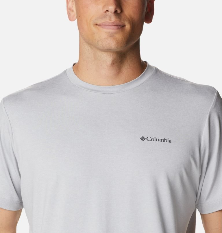 Men's Columbia Tech Trail Novelty Pocket T Shirts Light Grey | CA-GALC6