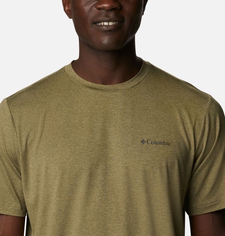 Men's Columbia Tech Trail Novelty Pocket T Shirts Olive | CA-J105C