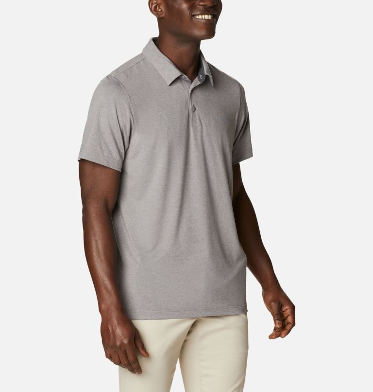 Men's Columbia Tech Trail Polo Shirts Grey | CA-B54A1