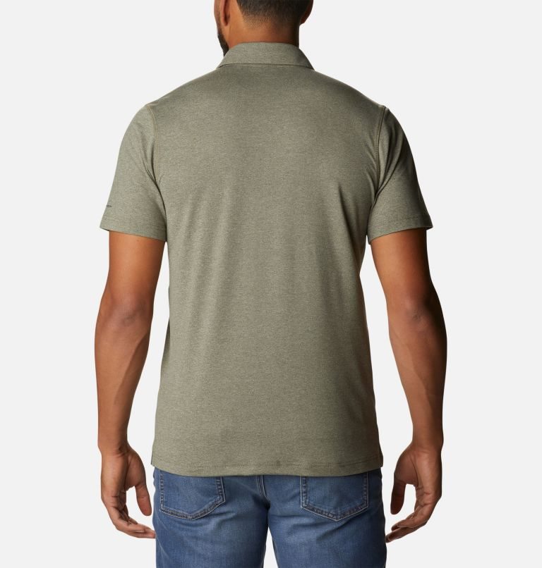 Men's Columbia Tech Trail Polo Shirts Olive | CA-F50C1