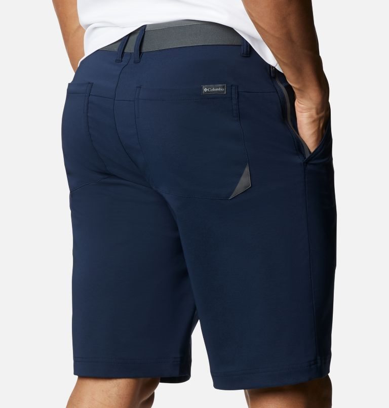 Men's Columbia Tech Trail Shorts Navy | CA-Z3AC0