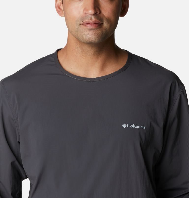 Men's Columbia Tech Trail Woven Pullover Sweatshirts Black | CA-H5840