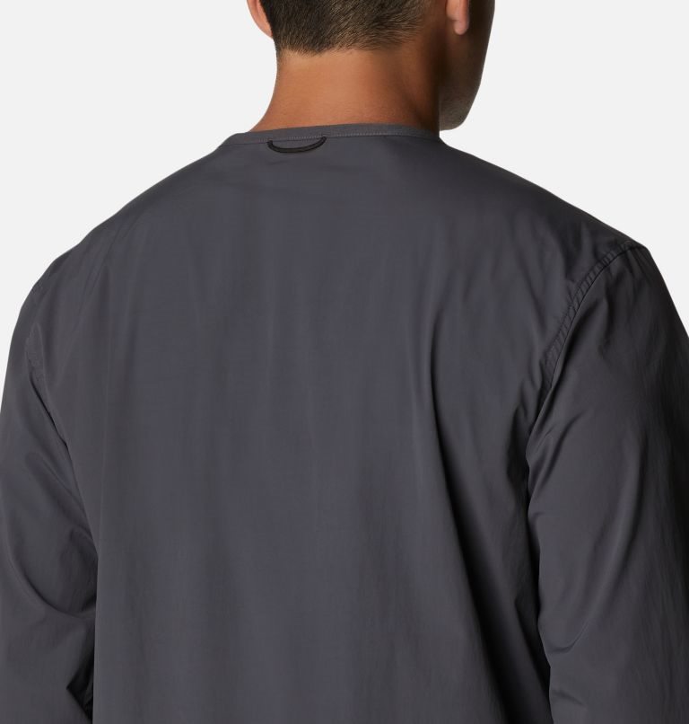 Men's Columbia Tech Trail Woven Pullover Sweatshirts Black | CA-H5840