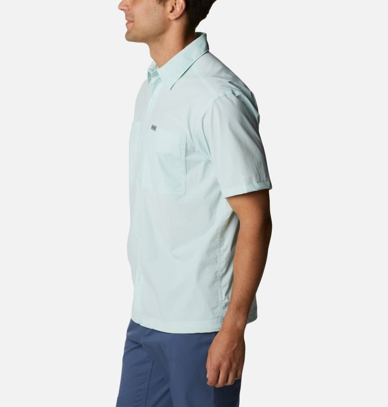 Men's Columbia Tech Trail Woven Short Sleeve Shirts Mint | CA-Y305L